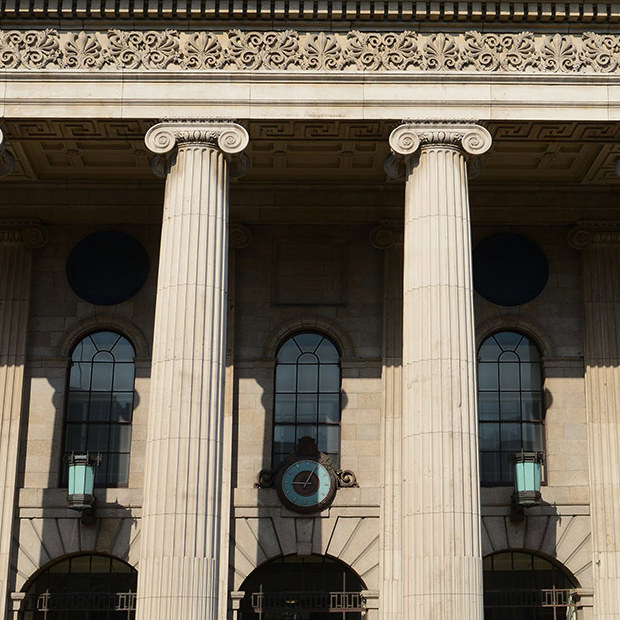 Close up of the front of the General Post Office, Dublin