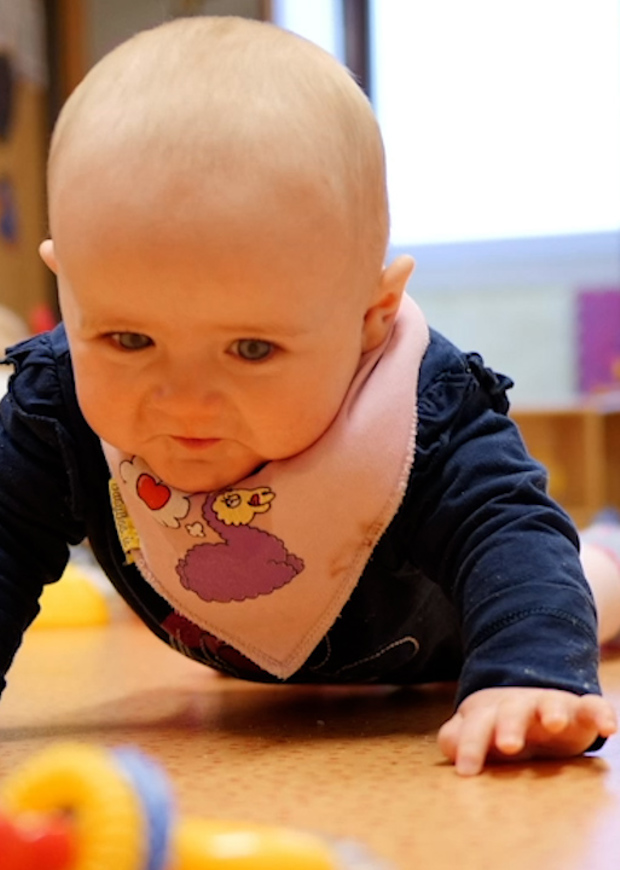 Baby playing on the floor